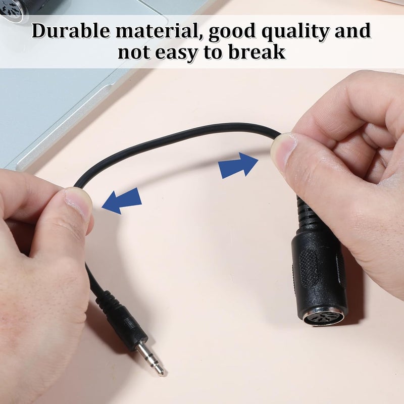 Eldraqth 2 Pack of Type-A MIDI to 3.5mm Adapter, 14" MIDI Female to TRS 3.5mm Male Breakout Cable Audio Converter BMIDI-5-35 Type A TRS Male 5-pin DIN Cable Ultra-Small Plugs for Keyboards Synths DAWs - Image 4